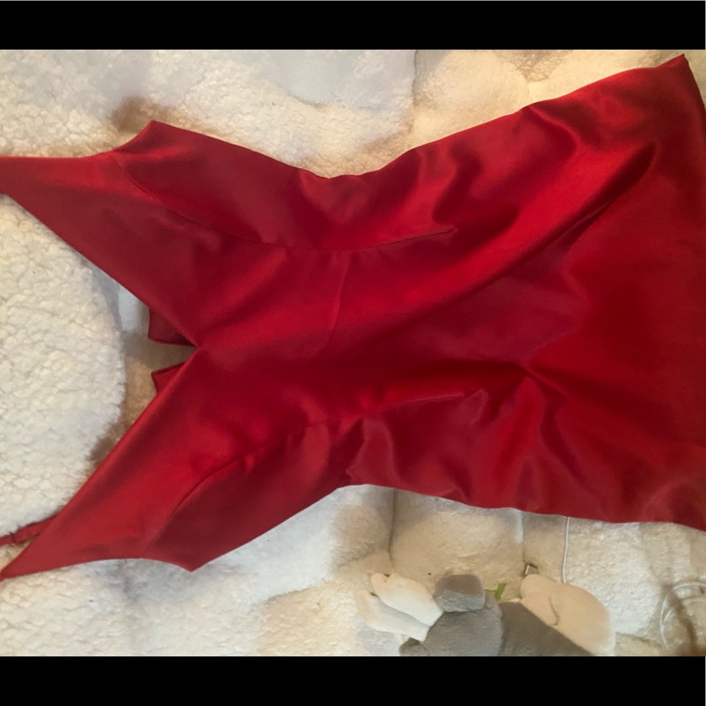 satin red dress!!